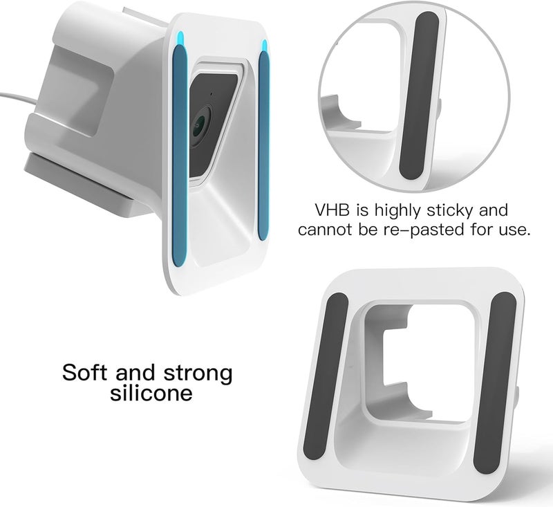 SURVADV Window Mount for Wyze Cam V3/V3 Pro/V4, Adjustable Angle Tilt, No Screws, No Reflections, Self-Adhesive, Damage-Free Installation for Indoor/Outdoor Monitoring, Glass Windows/Door Bracket Holder-White - Image 5